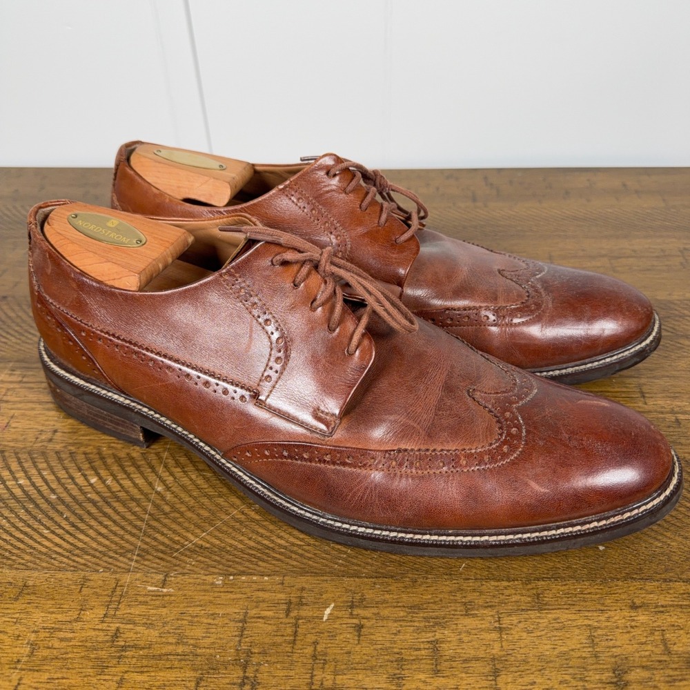 Cole Haan Shoes Mens 12 Brown Leather Warren Wingtip Oxford Grand OS Dress